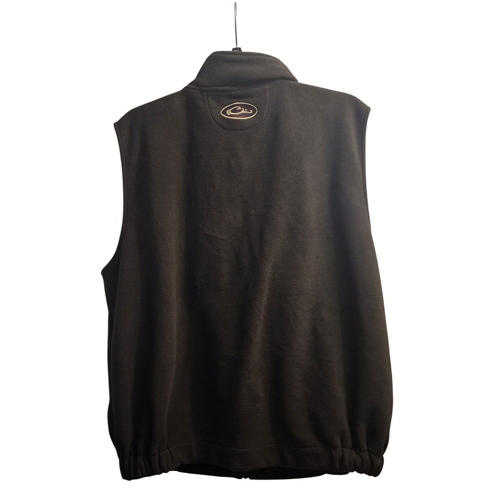Drake Clothing Company Mens 2XL Brown Fleece Vest Full Zip Hunting Duck Logo - Picture 9 of 9